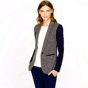 JCrew Navy/Heather Gray Wool Blazer Size 10 EUC Front Pockets & fully lined